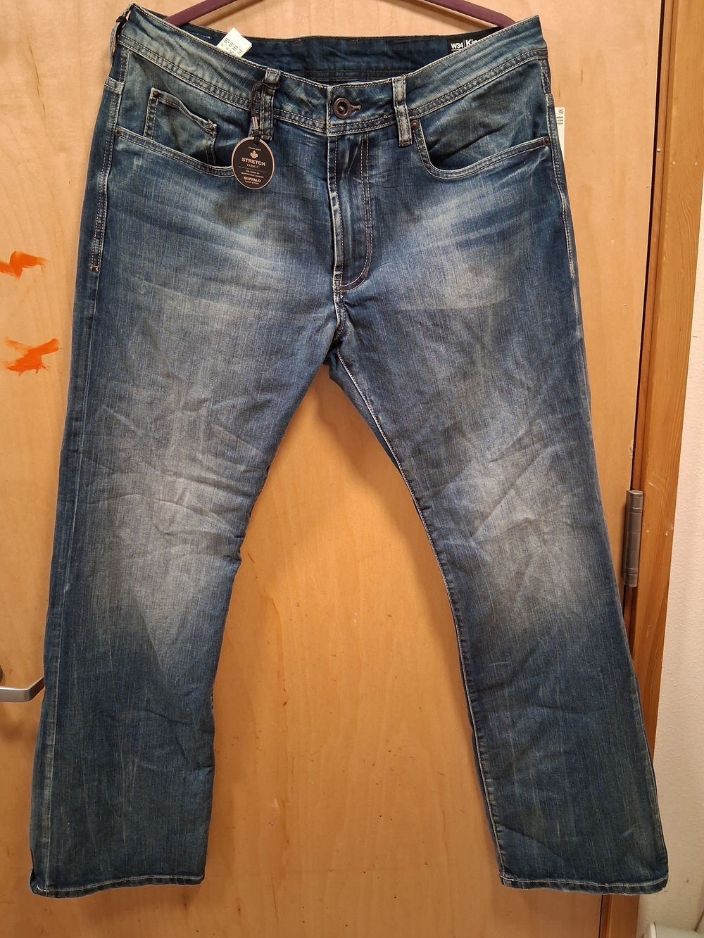 NWT Buffalo David Bitton Men's Washed Blue Bootcut Jeans